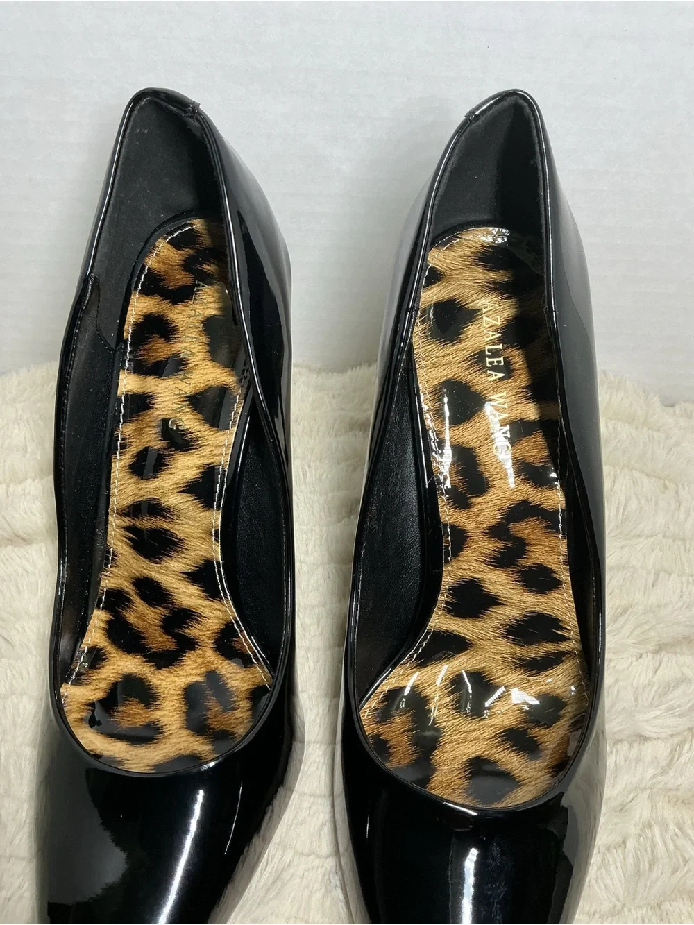 Azalea Wang Black Leopard Print Pointed Toe Stiletto Pumps Women’s Size 9 NWOB